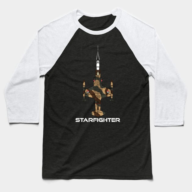 F-104 Starfighter (Jordan) Baseball T-Shirt by BearCaveDesigns